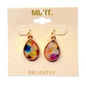 Mixit Gold-Tone Earrings with Pink Accents